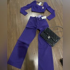 Zara color wide leg jeans